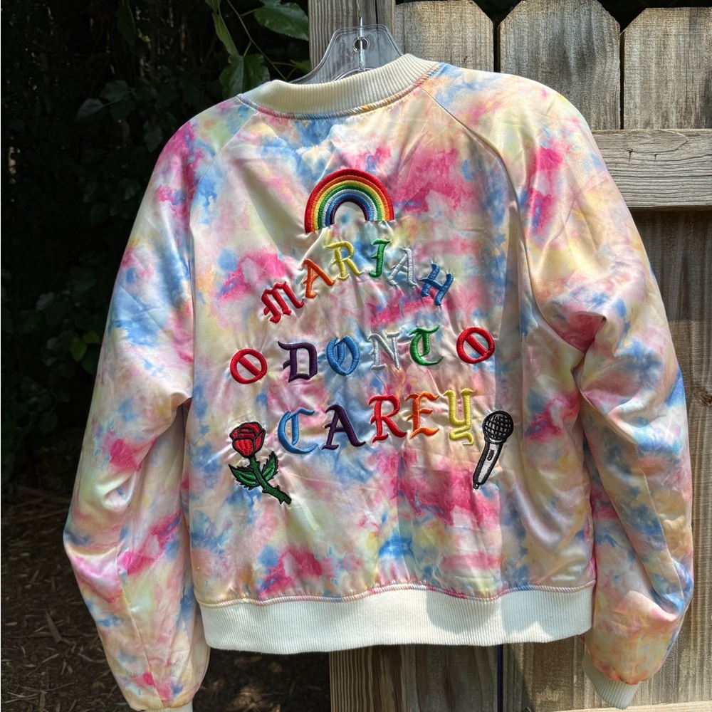 RARE Unif “Mariah Don’t Carey” Colorful Tie-Dye Jacket with Embroidery